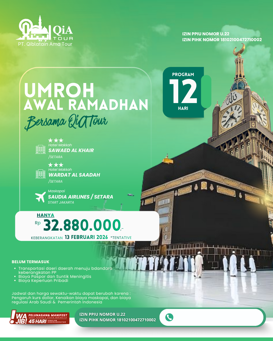 Umroh Awal Ramadhan 12 Hari